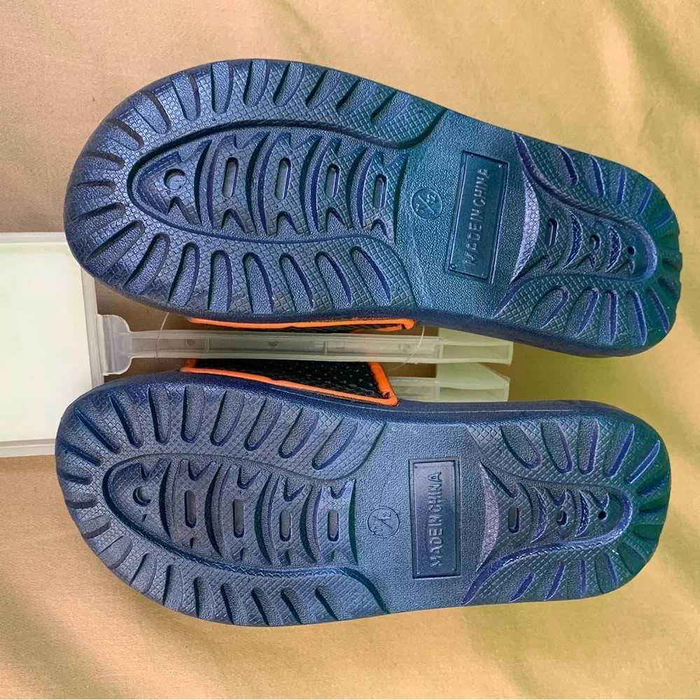 SunSky Youth Sport Sandals Size 11–12 Navy & Orange –‎ New With Tags